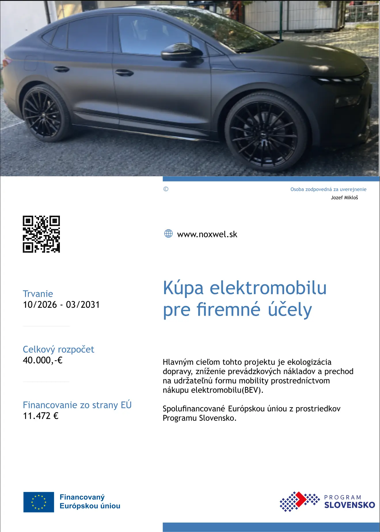 Informácie o projekte podporenom z fondov Európskej únie